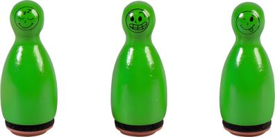 HEYDA 204888635 Stempel-Figuren Gesichter Holz farbig lackiert grün