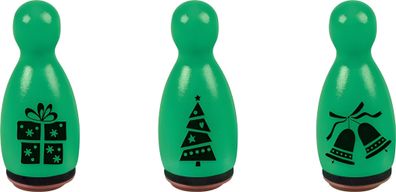 HEYDA 204888651 Stempel-Figuren Weihnachtsmotive Holz farbig lackiert