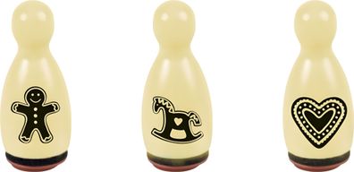 HEYDA 204888652 Stempel-Figuren „Lebkuchen“ Holz, farbig lackiert
