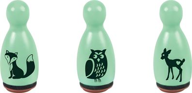 HEYDA 204888654 Stempel-Figuren Waldtiere Holz farbig lackiert