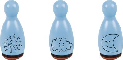 HEYDA Stempel-Figuren Sonne Mond & Wolke Holz farbig lackiert