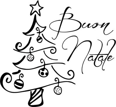 HEYDA 211801415 Stempel Weihnachten Buon Natale Holz matt lackiert