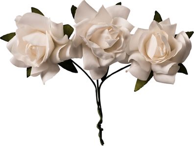 KNORR Prandell Blüte am Draht-Stiel Papierrose Ø 25 cm Papier weiss