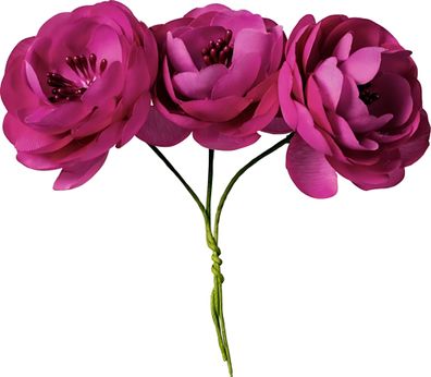 KNORR Prandell Blüte am Draht-Stiel Ranunkel Ø 4 cm Kunststoff pink