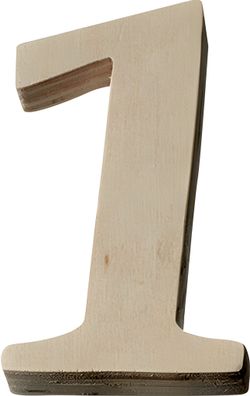 KNORR Prandell 218735671 Zahl groß 1 8 x 32 x 01 cm Sperrholz