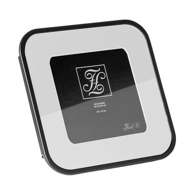 Fink Bilderrahmen 10x10cm quadratisch Fotorahmen schwarz Passepartout Samtrücken