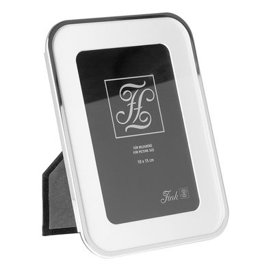 Fink Bilderrahmen 10x15 cm silber Fotorahmen helles Passepartout mit Samtrücken