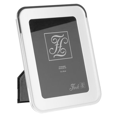 Fink Bilderrahmen 13x18 cm silber Fotorahmen helles Passepartout mit Samtrücken