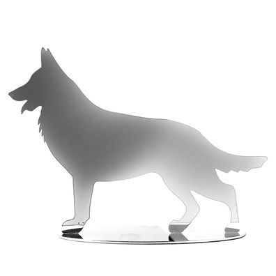 Fink Deko Hund 5x19x14 cm Edelstahl silber Figur in Schäferhund-Form zum Stellen