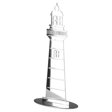 Fink Deko-Leuchtturm 24 cm Edelstahl silber Glanz Fixpunkt Skulptur zum Stellen