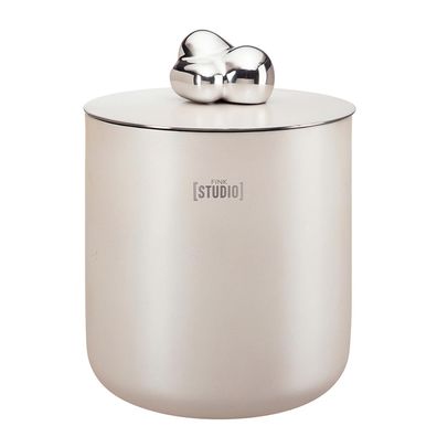 Fink Studio Eiswürfeleimer 24 cm silber-cremeweiß Edelstahl Aluminium Eiseimer
