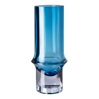 Fink Glasvase 32 x Ø 13.5 cm blau Blumenvase Glas für Schnitt- & Trockenblumen
