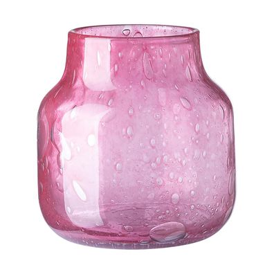 Fink Blumenvase 19 cm rosa Glasvase oder Windlicht Stimmungslicht Kerzenhalter