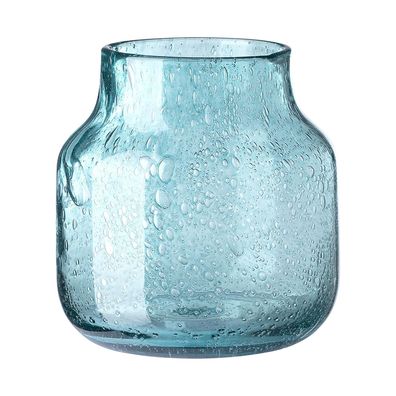 Fink Blumenvase 19 cm blau Glasvase oder Windlicht Stimmungslicht Kerzenhalter