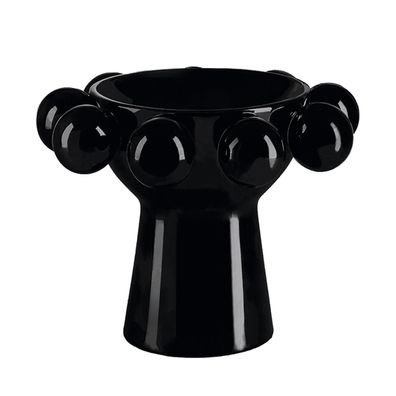 Fink Studio Design Schale 16.5 x Ø 22.5 cm Porzellan schwarz Snackschale auf Fuß
