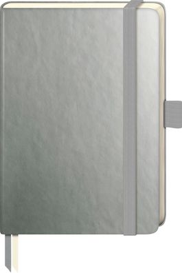 2026 Brunnen Notizbuch Kompagnon A6 punktiert Gummizug silber