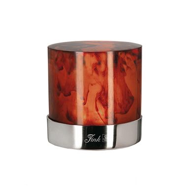 Fink Teelichthalter Ø 6.4 cm für LED-Licht rot Edelstahl-Sockel Stimmungslicht