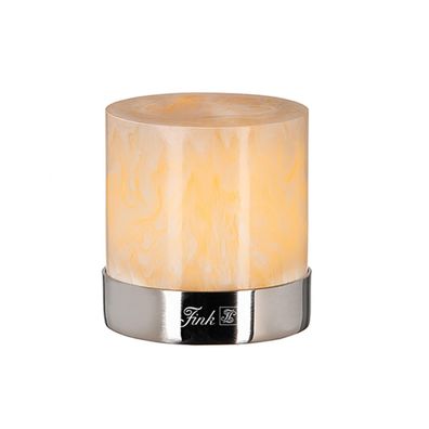 Fink Teelichthalter Ø 6.4 cm für LED-Licht beige Edelstahl-Sockel Stimmungslicht