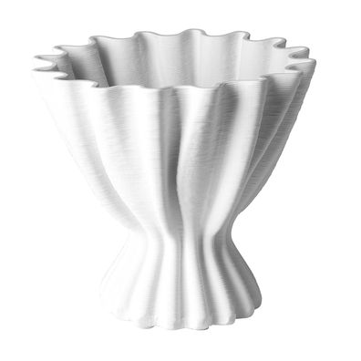 Fink Porzellan Vase 16.5 x 18 cm weiß Design Blumenvase strukturierte Oberfläche