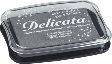 Tsukineko Stempelkissen Delicata Metallic 10 x 7 cm silvery shimmer