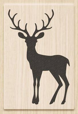 HEYDA 211801419 Stempel Weihnachten Christmas Deer Holz matt lackiert