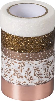Deko Tapes Effekt Mix Rollen-Breite 06 cm 18 cm 2m 65 m roségoldfarben