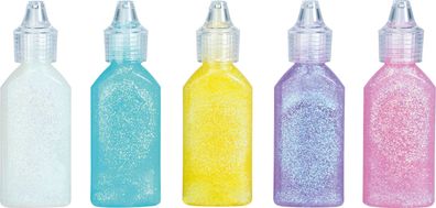 Glitter Glue Rainbow weiss gelb rosa lila türkis