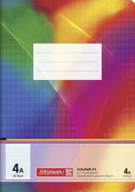 Brunnen Schulheft A5 Lineatur 4A 20 Blatt