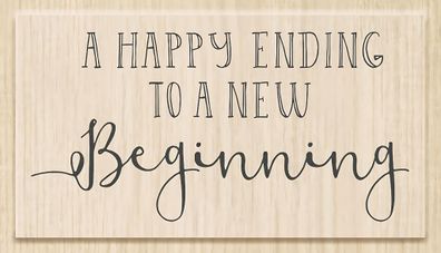 HEYDA 211800693 Stempel Hochzeit A Happy Ending Holz matt lackiert