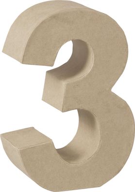KNORR Prandell 2119293133 Zahl 3D 3 175 x 118 x 55 cm Pappe natur