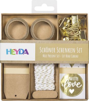 HEYDA 204870745 Schöner Schenken-Set 15 x 15 x 2 cm goldfarben