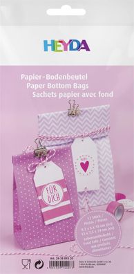 HEYDA Bodenbeutel 130 x 75 x 240 mm 97 x 60 x 180 mm Papier rosa