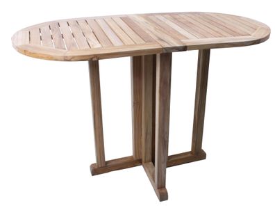 Balkontisch MARTIN oval klappbar Teak Natur 120x60x75cm Gartentisch Balkon-Tisch