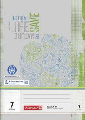 Brunnen Schulheft A4 liniert Lineatur 716Bl Recyclingpapier