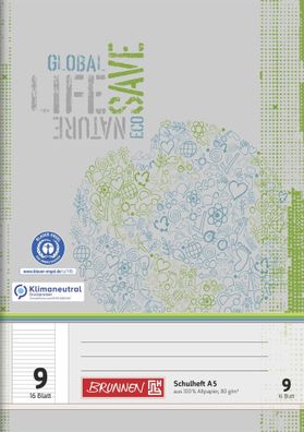 Brunnen Schulheft A5liniert Lineatur 9 16 Blatt Recyclingpapier