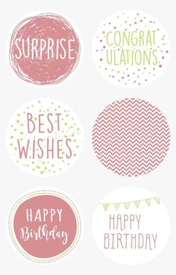HEYDA 203780801 Sticker Happy Birthday 10 x 19 cm Sticker Ø 4 cm