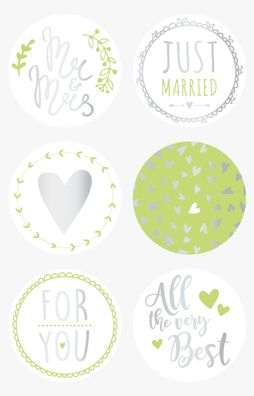HEYDA 203780805 Sticker Just Married 10 x 19 cm Sticker Ø 4 cm