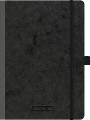 2026 Brunnen Notizbuch Premium Kladde A5 punktiert Gummizug sw