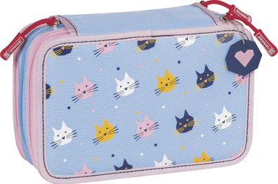 Brunnen Schüler-Etui 3 Reißverschl. Cats