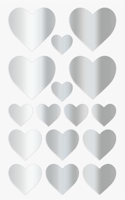 HEYDA Sticker Herzen silber 4005329147319