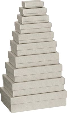Geschenkkarton Uni hellgrau 2553 6166 66 10tlg Flach