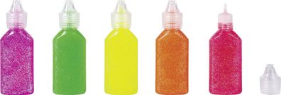 Glitter Glue irisierend neongrün neongelb neonorange neonrot neonpink