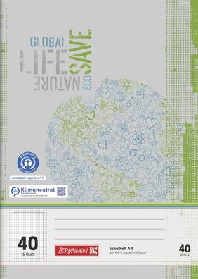 Brunnen Schulheft A4 Lineatur 40 16 Blatt Recyclingpapier