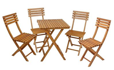 Balkon-Set Alameda Akazie Natur Balkon-Set Gartenmöbel-Set Sitzgruppe für Balkon