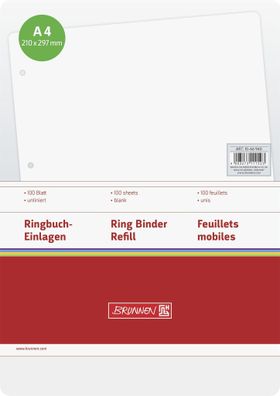 Brunnen Ringbucheinlage A4 unliniert/blanko 100 Blatt