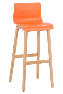Barhocker DELHI Orange Holz Barhocker mit Lehne Barstuhl Tresenhocker Tresenstuhl
