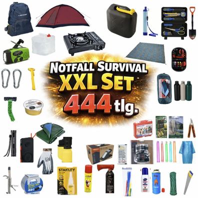 444tl Überlebens Ausrüstung Notfallausrüstung Notfallrucksack gefüllt Outdoor Camping
