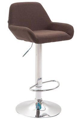 Barhocker DUBLIN Braun Stoff Chrom Barhocker mit Lehne Barstuhl Tresenhocker