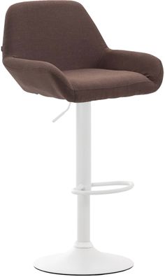 Barhocker DUBLIN Braun Stoff Weiß Barhocker mit Lehne Barstuhl Tresenhocker