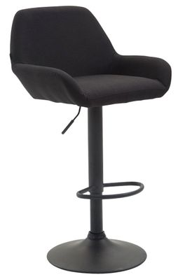 Barhocker DUBLIN Schwarz Stoff Schwarz Barhocker mit Lehne Barstuhl Tresenhocker